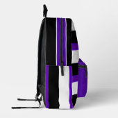 B&W lila Herzen schlagen Bedruckter Rucksack (Links)