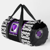 B&W lila Herzen schlagen Duffle Bag (Rechte Ecke)