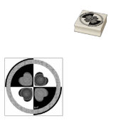 B&W lila Herzen schlagen Gummistempel (Stempel)