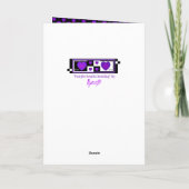 B&W Lila Herzen schlagen leere Karte (Rückseite)