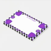 B&W lila Herzen schlagen Post-it Klebezettel (angewinkelt)