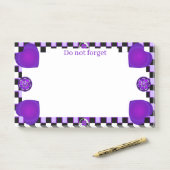 B&W lila Herzen schlagen Post-it Klebezettel (Auf Schreibtisch)