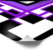 B&W lila Herzen schlagen Poster (Ecke)