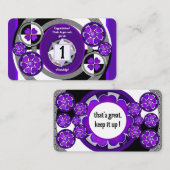 B&W lila Herzen schlagen Visitenkarte (Vorne/Hinten)