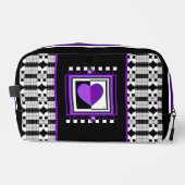 B&W lila Herzen schlagen Waschbeutel (Vorderseite)