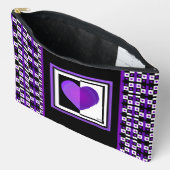 B&W lila Herzen schlagen Zubehörtasche (Offen)