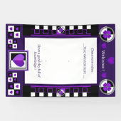 B&W lila Herzen schlagend Banner (Horizontal)