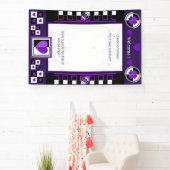 B&W lila Herzen schlagend Banner (InSitu)