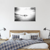 B&W long exposure of a beach in Rabac, Croatia Leinwanddruck (Insitu (Schlafzimmer))