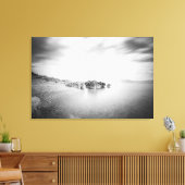 B&W long exposure of a beach in Rabac, Croatia Leinwanddruck (Insitu (Wohnzimmer))