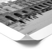 B&W Louvre Panoramic Poster (Ecke)