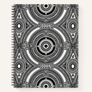 B&W-Medaillon-Motiv Notizblock