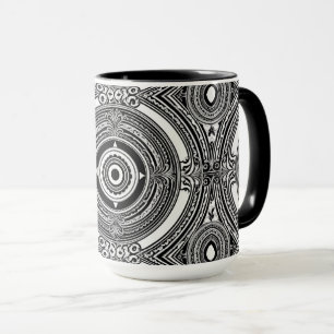 B&W-Medaillon-Motiv Tasse