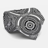 B&W Medallion Motif Krawatte (Gerollt)