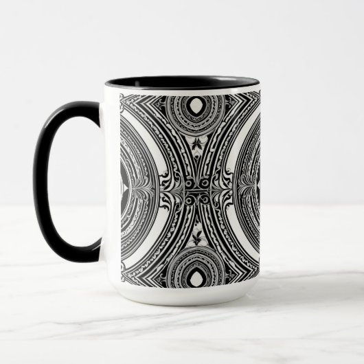 B&W Medallion Motif Tasse (Links)