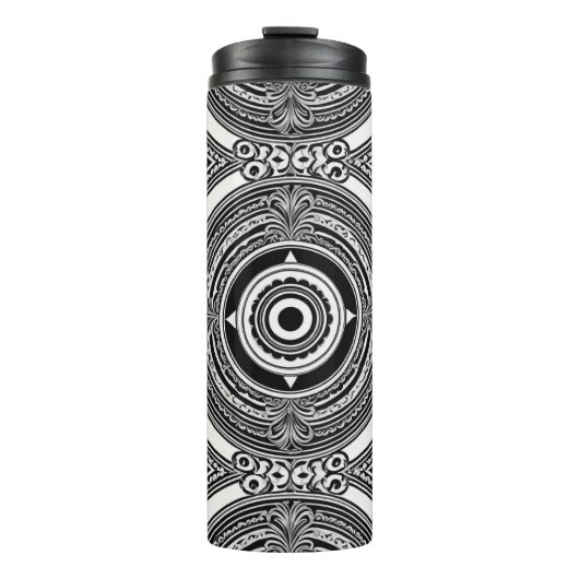 B&W Medallion Motif Thermosbecher (Vorderseite)