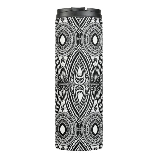 B&W Medallion Motif Thermosbecher (Rückseite)