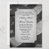 B&W Military Weditation with Fotografy Einladung (Rückseite)