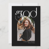 B & W Minimalistisch Modern 5 Arch Foto Abschluss Einladung (Vorderseite)