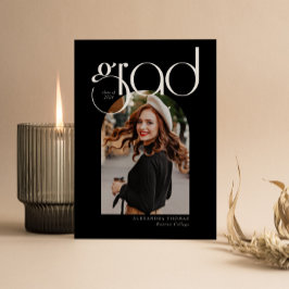 B & W Minimalistisch Modern 5 Arch Foto Abschluss Einladung