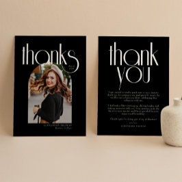 B & W Minimalistisch & Modern Arch Foto Abschluss Dankeskarte