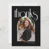 B & W Minimalistisch & Modern Arch Foto Abschluss Dankeskarte (Vorderseite)