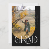 B&W Modern Arch Minimalistisch Foto Graduation Par Einladung (Vorderseite)