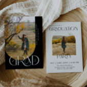 B&W Modern Arch Minimalistisch Foto Graduation Par Einladung