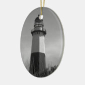 B&W - Montauk Leuchtturm - Verzierung Keramik Ornament (Links)