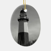 B&W - Montauk Leuchtturm - Verzierung Keramik Ornament (Hinten)