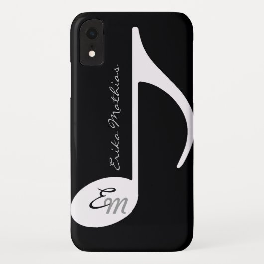 b/w musikalische Note anpassbar Case-Mate iPhone Hülle (Rückseite)