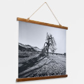 B+W Namib Wüstenbaum Wandteppich Mit Holzrahmen (Gewinkelt)
