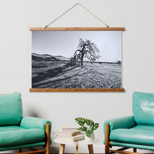 B+W Namib Wüstenbaum Wandteppich Mit Holzrahmen (Wohnzimmer)