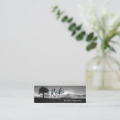 B&W Natural Reiki Master Yoga Mediation Lehrer Mini Visitenkarte (Stehend Vorderseite)