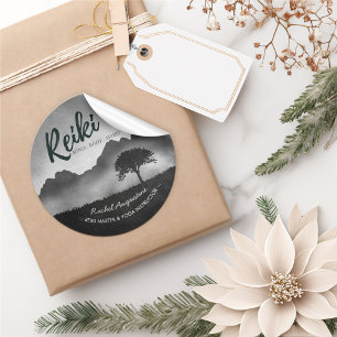 B&W Natural Reiki Master Yoga Mediation Lehrer Runder Aufkleber