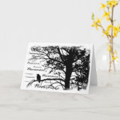B&W Nevermore Raven Silhouette Karte (Gelbe Blume)