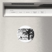 B&W Nevermore Raven Silhouette Magnet (In Situ (Geschirrspüler))