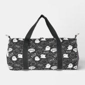 B&W Niedlich Doodle Halloween-Muster Duffle Bag (Vorderseite)
