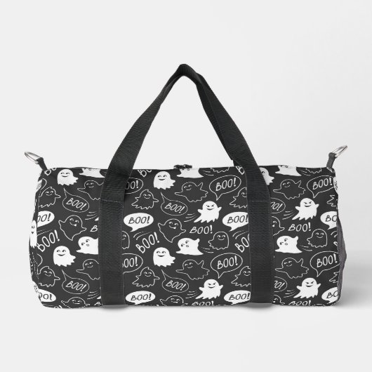 B&W Niedlich Doodle Halloween-Muster Duffle Bag (Vorderseite)