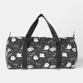 B&W Niedlich Doodle Halloween-Muster Duffle Bag (Rückseite)