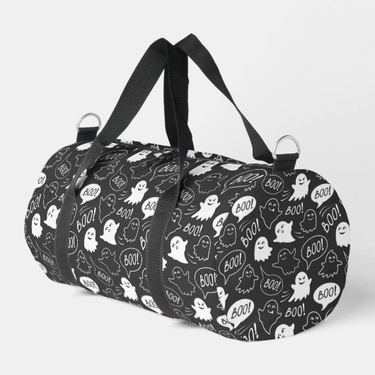 B&W Niedlich Doodle Halloween-Muster Duffle Bag (Linke Seite)