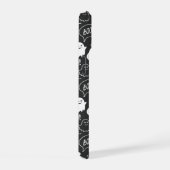 B&W Niedlich Doodle Halloween-Muster iPhone 15 Hülle (Rechte Seite)