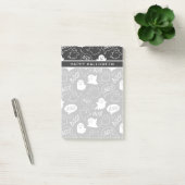 B&W Niedlich Doodle Halloween-Muster Post-it Klebezettel (Büro)