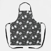 B&W Niedlich Doodle Halloween-Muster Schürze (Vorderseite)