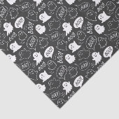B&W Niedlich Doodle Halloween-Muster Seidenpapier (Ausschnitt)