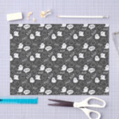 B&W Niedlich Doodle Halloween-Muster Seidenpapier (Handwerk)