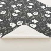 B&W Niedlich Doodle Halloween-Muster Sherpadecke (3/4)