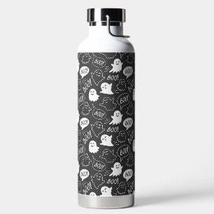 B&W Niedlich Doodle Halloween-Muster Trinkflasche