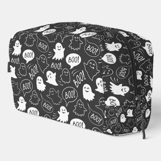 B&W Niedlich Doodle Halloween-Muster Waschbeutel (Rechte Ecke)