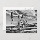 B/W Ölpumpenanlage Postkarte (Vorne/Hinten)